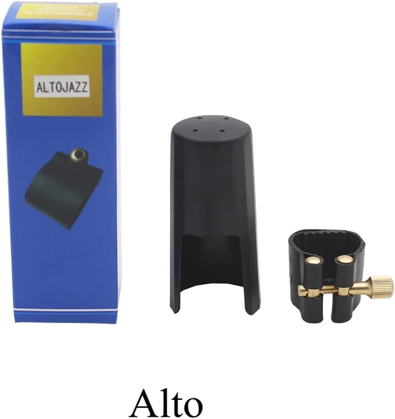 OriGlam Woodwinds Alto Saxophone Mouthpiece Cap, Leather Ligature Fastener with Plastic Mouthpiece Cap for Sax Saxophone (Alto) - Image 4